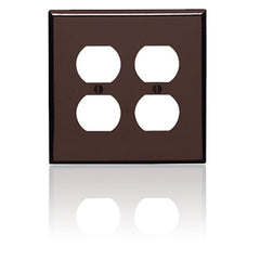 Leviton 80516 2-Gang 2-Duplex Midway Size Wallplate