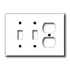 Leviton 80521 3-Gang 1-Duplex 2-Toggle Combination Midway Size Wallplate
