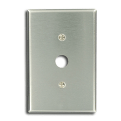 Leviton 84137-40 1-Gang .625 Inch Hole Oversized Stainless Steel Telephone/Cable Wallplate