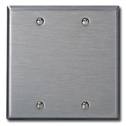 Leviton 84125-40 2-Gang 2-Blank Oversized Metal Wallplate