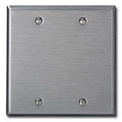 Leviton 84125-40 2-Gang 2-Blank Oversized Metal Wallplate
