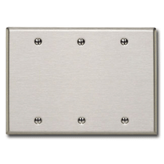 Leviton 84133-40 3-Gang 3-Blank Oversized Metal Wallplate