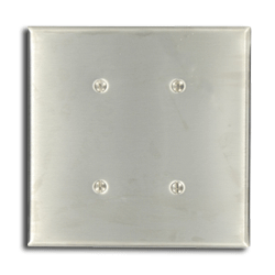 Leviton 84134-40 2-Gang 2-Blank Standard Size Metal Wallplate