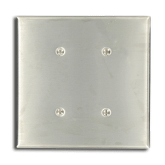 Leviton 84134-40 2-Gang 2-Blank Standard Size Metal Wallplate