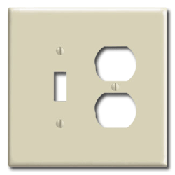 Leviton 86105 2-Gang 1-Toggle 1-Duplex Oversized Thermoset Wallplate
