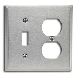 Leviton 84105-40 2-Gang 1-Toggle 1-Duplex Combination Device Oversized Wallplate