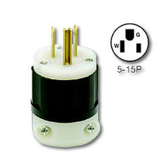 Leviton 5266-CB Straight Blade Plug 15Amp 125V 2-Pole, 3-Wire Grounding