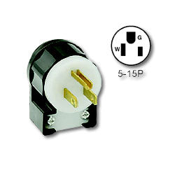 Leviton 5266-CA Angle Plug 15Amp 125V 2-Pole, 3-Wire Grounding