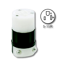 Leviton 5269-CB Straight Blade Connector 15Amp 125V 2-Pole, 3-Wire Grounding