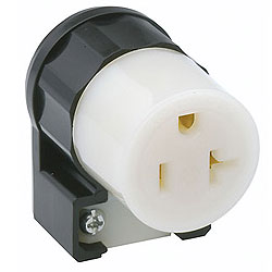 Leviton 5666-CA 15 Amp 250V 2-Pole, 3-Wire Grounding Black 90° Angled Plug