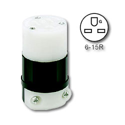 Leviton 5669-C 15 Amp 250V 2-Pole, 3-Wire Connector