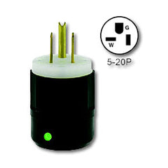 Leviton 5366-PL 20Amp 125V 2-Pole, 3-Wire NEMA 5-20 Nylon Plug
