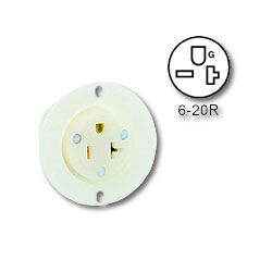 Leviton 5479-C 20Amp 250V 2-Pole, 3-Wire Industrial Grade Flanged Outlet Connector