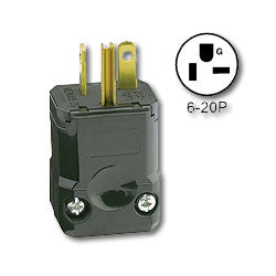 Leviton 5456-VY 20A 250V Industrial Grade NEMA 6-20 Plug