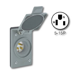 Leviton 5278-FWP 15A-125V Slots for Fork Terminals NEMA 5-15 Plug