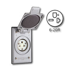 Leviton 5479-CWP 20A-250V Standard Wire Wells NEMA 6-20 Connector