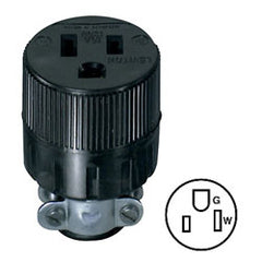 Leviton 617 15A 125V 2-Pole 3-Wire Vinyl Handle Plug with Steel Cord Clamp
