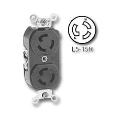Leviton 4700 15Amp 125V NEMA L5-15R 2-Pole 3-Wire Locking Plug