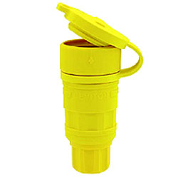 Leviton 25W49 15 Amp, 250 Volt, Wetguard Locking Connector in High-Visibility Yellow