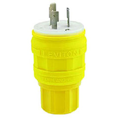 Leviton 28W47 Wetguard Locking Plug in High-Visibility Yellow