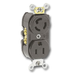 Leviton 4792 15Amp Duplex Locking and Straight Blade Receptacle with Common Feed