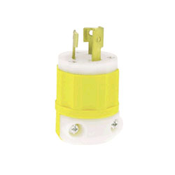 Leviton 4770-CY 15 Amp, 277 Volt, Yellow Locking Plug