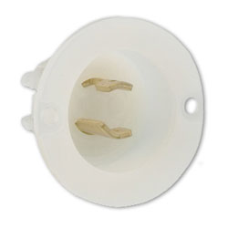 Leviton ML2-PB 15Amp, 125V, Grounding, 2-Pole, 3-Wire, MiniLock Locking Flanged Inlet
