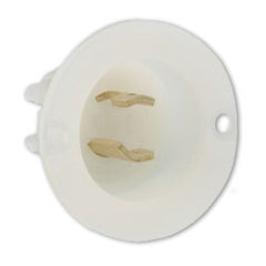 Leviton ML2-PB 15Amp, 125V, Grounding, 2-Pole, 3-Wire, MiniLock Locking Flanged Inlet