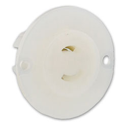 Leviton ML2-PER 15Amp, 125V, Grounding, 2-Pole, 3-Wire, MiniLock Locking Flanged Outlet