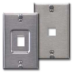 Leviton 4108W-1SP QuickPort Stainless Steel Wallphone Wallplate