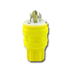 Leviton 28W82 Wetguard Locking Plug with High-Visibility Yellow
