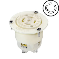 Leviton 2826 30 AMP 277/480V Locking Flanged Outlet with Grounding
