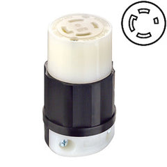 Leviton 2833 30 AMP 347/600V Black Nylon Locking Connector with Grounding