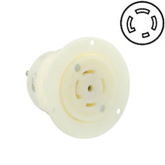 Leviton 2836 30 AMP 347/600V Locking Flanged Outlet with Grounding