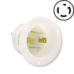 Leviton 2725 30 AMP 250V Locking Flanged Inlet with Grounding