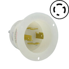 Leviton 2735 30 AMP 480V 3-pole 4 wire Locking Flanged Inlet with Grounding