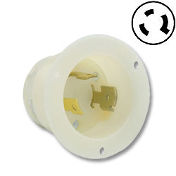 Leviton 2655 30 AMP 600V Locking Flanged Inlet with Grounding