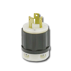Leviton 2351 20 AMP 600V Black Nylon Locking Plug