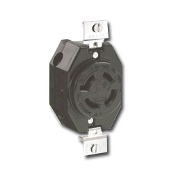 Leviton 2450 20 AMP 277/480V Non-Grounding Single Flush Receptacle