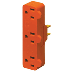 Leviton 699 15Amp 125V Vinyl 3 Straight or Angle Plugs Plug-In Outlet Adapter