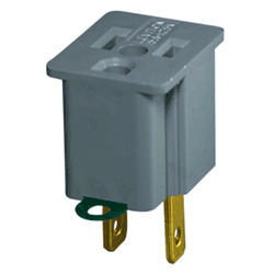 Leviton 274 15Amp 125V 2-Pole 3-Wire to 2-Pole 3-Wire Grounding U-Ground Plug-In Adapter