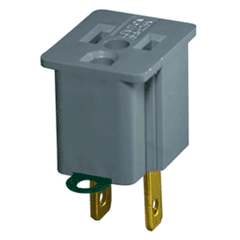 Leviton 274 15Amp 125V 2-Pole 3-Wire to 2-Pole 3-Wire Grounding U-Ground Plug-In Adapter