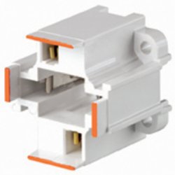 Leviton 26725-213 10mm Compact GE Lighting Double Biax 26W 2-Pin Screw Down Fluorescent Lampholder
