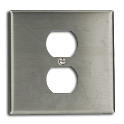 Leviton 84039-40 2-Gang Stainless Steel 1-Duplex Wallplate