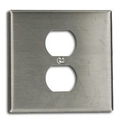 Leviton 84039-40 2-Gang Stainless Steel 1-Duplex Wallplate