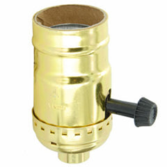 Leviton 7070-PG Metal Shell Lampholder - Removable Turn Knob 2 Circuit 3 Terminal 1/8 IPS Tapped Bushing with Set Screw
