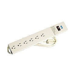 Leviton 5100-S15 General 6-Outlet Plug Strip with On/Off 15ft. Power Cord