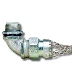 Leviton L7931 Liquid-Tight Wire Mesh Safety Grip, 2-5/8" Length, Double Weave Mesh, 45-Degree Angle Male