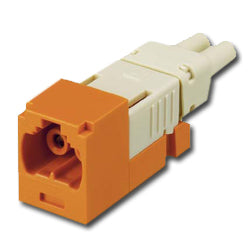 Panduit® FJJGM5CYOR Mini-Com FJ Y-Keyed Duplex Jack Orange Module 62.5/125um