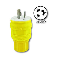 Leviton 26W48 20 Amp Wetguard Locking Plug (Grounding)